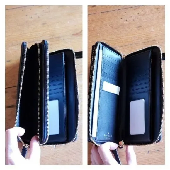 Kate Spade Patterson Drive Anita Leather Wristlet Wallet Continental Zip Around